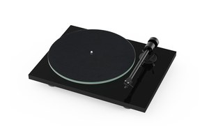 Pro-Ject T1 EVO Phono Manual belt-drive turntable with built-in phono preamp and pre-mounted Ortofon OM10 cartridge (Gloss Black)