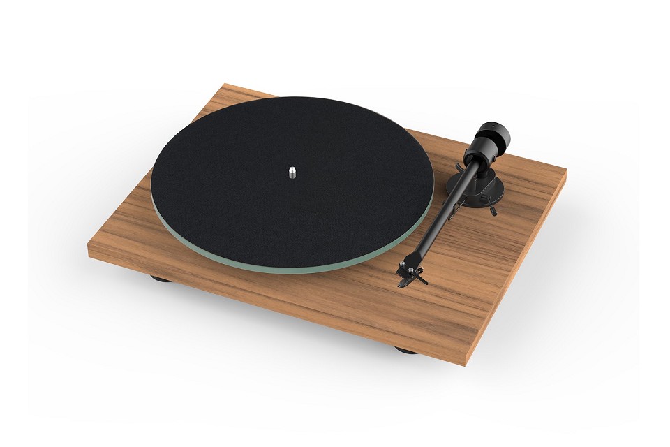 Pro-Ject T1 EVO Phono Manual belt-drive turntable with built-in phono preamp and pre-mounted Ortofon OM10 cartridge (Walnut)